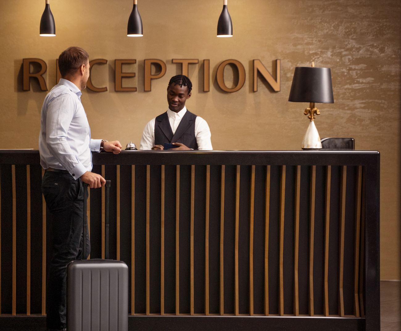Digital signage at a hotel reception