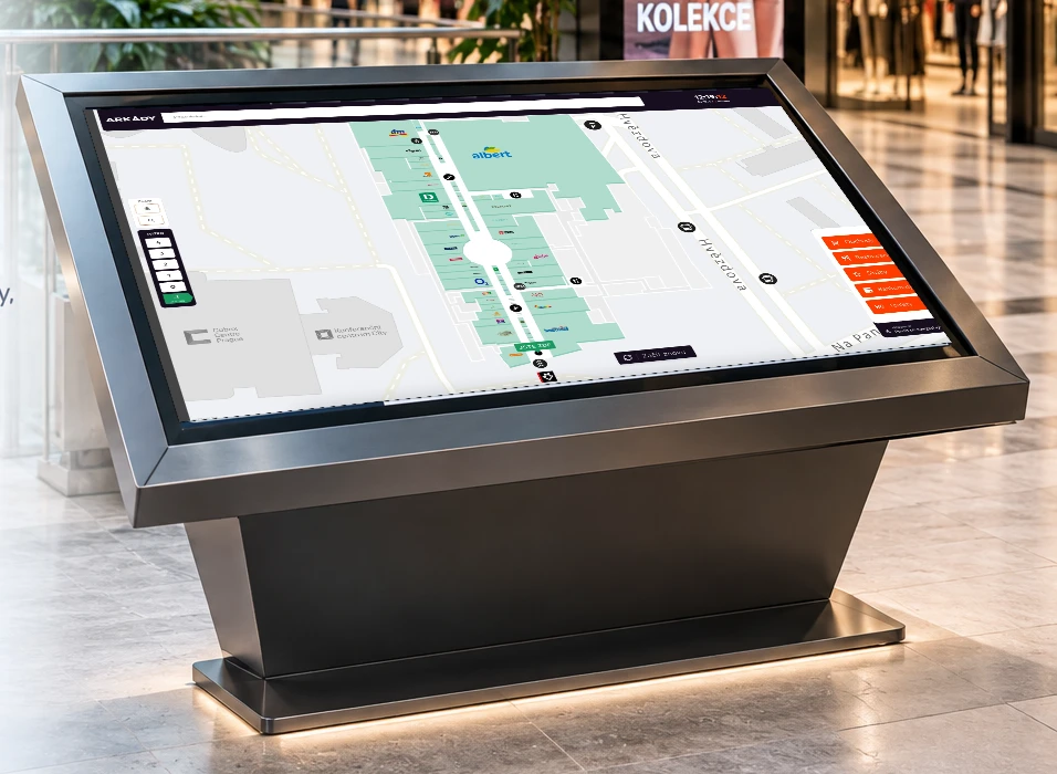 Interaktivni informacioni kiosk sa mapom tržnog centra