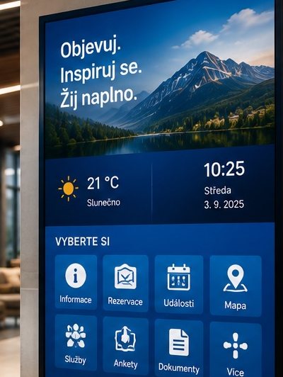 Na firemním totemu