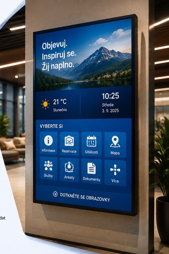 Obrazovka ScreenSoft ve vstupní hale